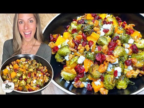 Roasted Brussel Sprouts and Butternut Squash | Candied Walnuts, Cranberries And Feta