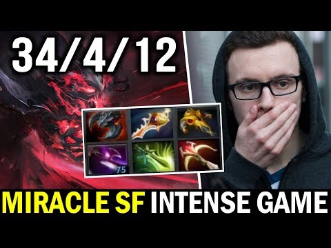MIRACLE Shadow Fiend EPIC Fight — 34 Kills Try Hard CARRY Dota 2
