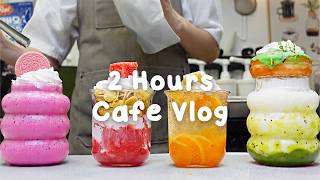 💭지치고 힘들 땐 음료 ASMR로 힐링해요/주중의 여유로움/2시간 모음🍧2 Hours Vlog/Cafe Vlog/ASMR/Tasty Coffee