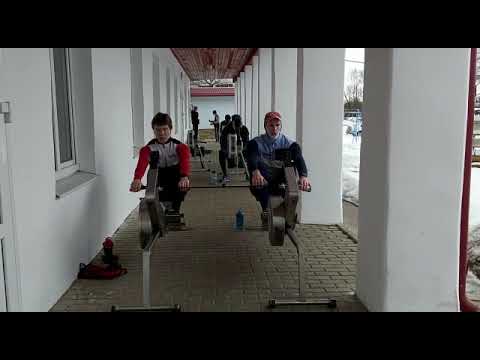 Тренировка на гребном тренажере RP3 с коннектором. Учебно-тренировочный сбор г. Великий-Новгород. 