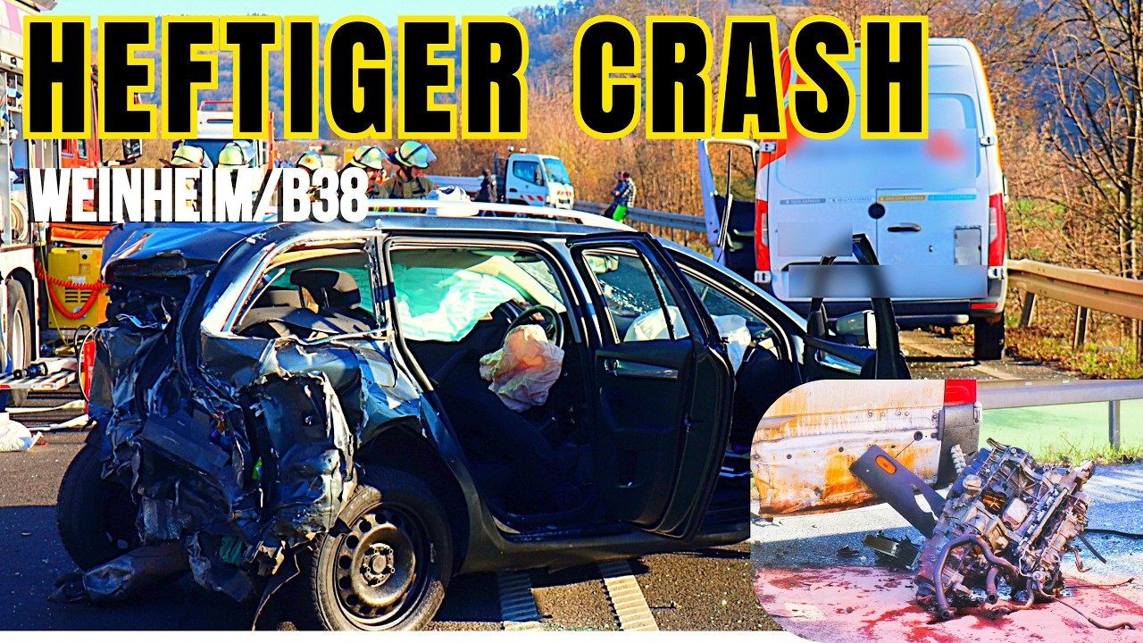 Schwerer Verkehrsunfall auf der B38 bei Weinheim – mehrere Verletzte