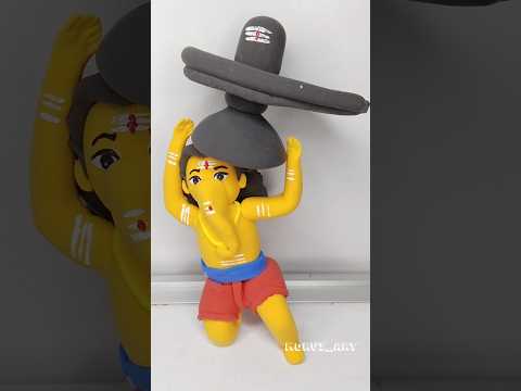 DIY Clay Bahubali Ganesh Idol Making 💪 #shorts