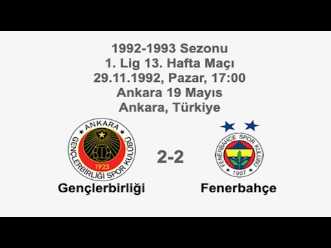 Gençlerbirliği 2-2 Fenerbahçe 29.11.1992 - 1992-1993 Turkish 1st League Matchday 13 (Ver. 1)