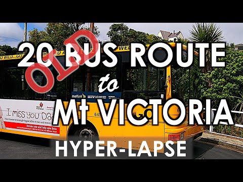 OLD 20 Weekday Bus Route Highbury to Mt Victoria (Lookout), Wellington - Timelapse
