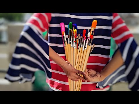 #cfudrawbar How I clean Acrylic Paint brushes and restore them/ Fix damaged paint brush Artist Hack