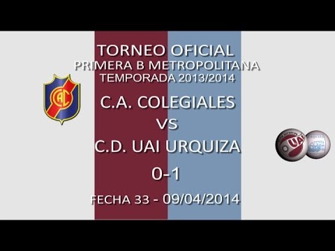 Resumen Colegiales 0 - UAI Urquiza 1