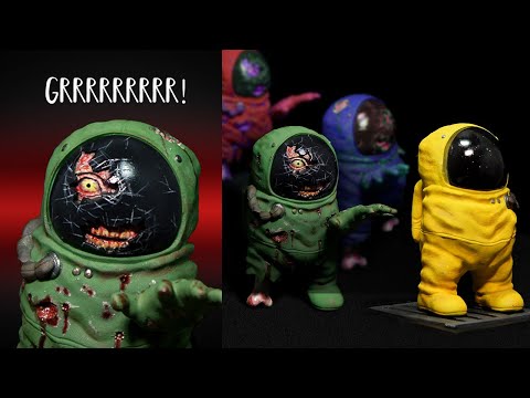 Making Realistic Among us Zombie impostor Sculpture Timelapse