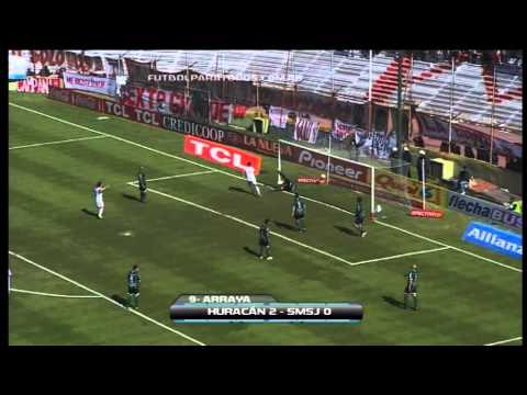 Los goles de Arraya. Huracán 2 San Martín 0. Fecha 4. Torneo Primera B Nacional. FPT