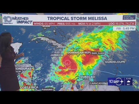 NHC: Tropical Storm Melissa expected to become a major hurricane as it moves through Caribbean