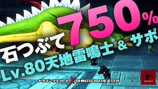【ドラクエ10】石つぶて750％！？武器・アクセなし ドラゴンサポ討伐！低レベル天地雷鳴士　DQX実況（ドラゴンクエストX）