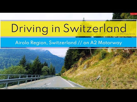 Driving in Switzerland // Airolo Region, Switzerland // on A2 Motorway // after Gottardo Tunnel