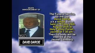David Darcie ~ Short Obituary