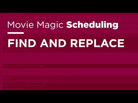 Movie Magic Scheduling - Find and Replace