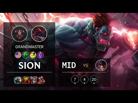 Sion Mid vs Akali - NA Grandmaster Patch 10.25b