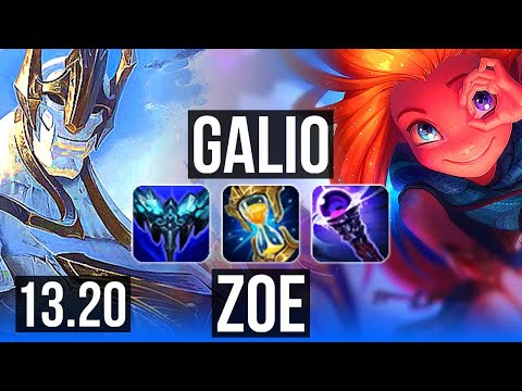GALIO vs ZOE (MID) | 1900+ games, 1.5M mastery, 8/3/11, Godlike | KR Challenger | 13.20