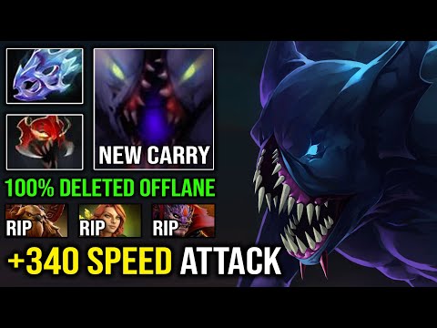 WTF +340 Attack Speed Offlane Carry Nightstalker Nonstop Ganking with 1st Item Madness Mask Dota 2