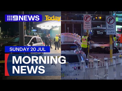 Vehicle strikes crowd outside LA nightclub; Motorcyclist dies in police chase | 9 News Australia