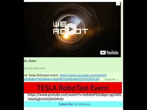 Tesla Robotaxi live event link |Watch TESLA SelfDriving taxi demo event at Hollywood Studio
