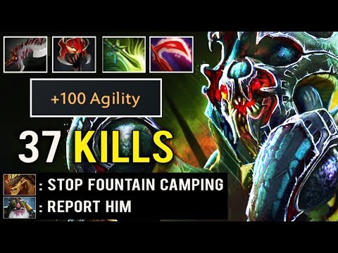 CANCER MID IS BACK! +100 Agi Crazy Machine Gun Nyx 37 Kills Fountain Camp Brutal Dota 2