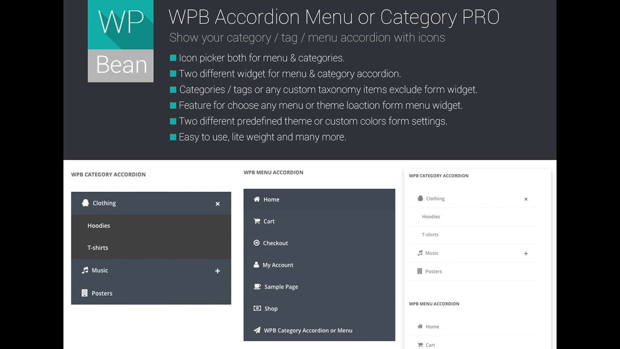 WPB Accordion Menu or Category PRO