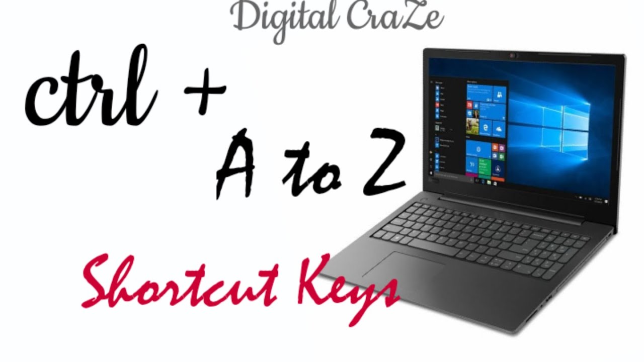 Ctrl+ A to Z Shortcut Keys || Digital CraZe