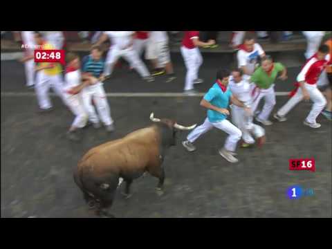 [HD 1080] San Fermín 2016 - Segundo Encierro - Toros de la Ganadería Cebada Gago