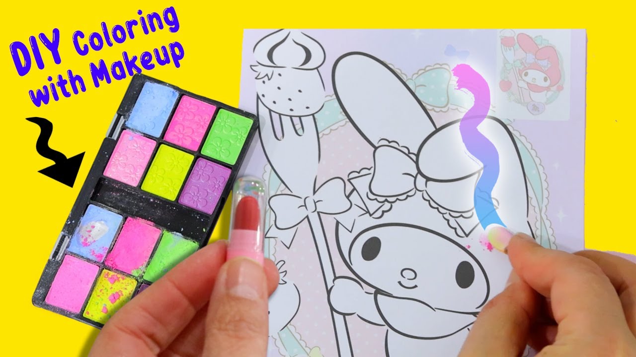 Coloring Hello Kitty with Makeup! Fun DIY Art & Creativity