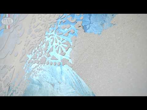 MIX OF DECORATIVE PAINT GLACIAL + TIBERIUS by TIXE - WALL SHINE STENCIL