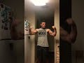 22 years old bodybuilder flexing