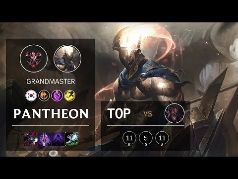Pantheon Top vs Lucian - KR Grandmaster Patch 10.9