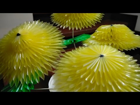 DIY FLOWERS MADE OF DRINKING STRAW