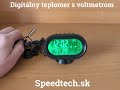 Digitálny teplomer 12/24V - vonkajšia a vnútorná teplota / voltmeter / hodiny / 2 druhy podsvietenia - Video Youtube