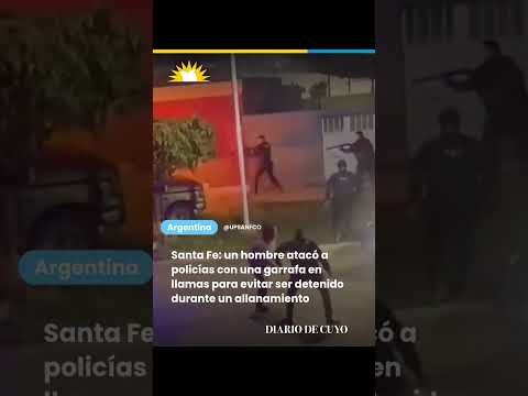 Santa Fe: un hombre atacó a policías con una garrafa en llamas para evitar ser detenido