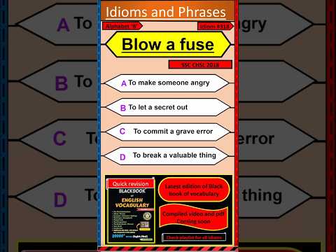 Idioms and phrases | Blow a fuse | Black book of English vocabulary | #blackbook