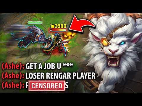 I made Ashe have a mental breakdown with Rengar top... (SHE WAS MALDING)