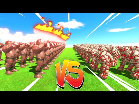 100x ORGE LORD DEMON vs 100x LAVA GOLEM - WHO IS STRONGER? | Animal Revolt Battle Simulator
