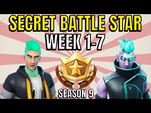 ALL Fortnite season 9 Secret Battle Star Locations week 1 to 7 - Season 9