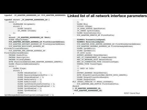 C Interface and Socket Data Structures