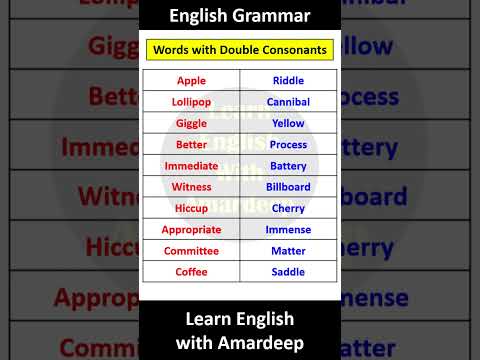 Words with Double Consonants 🔥 | #englishgrammar #learnenglishwithamardeep #english #grammar