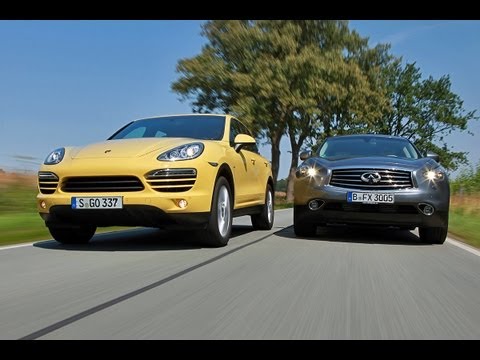 Infiniti FX vs. Porsche Cayenne - Attack from nowhere