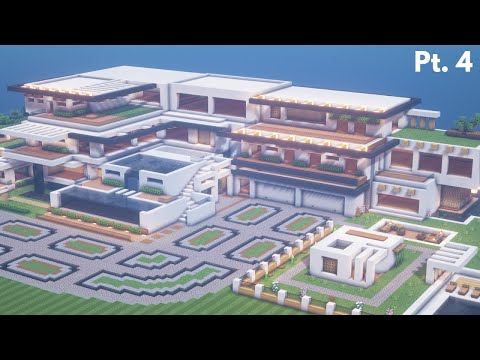 Minecraft: Modern Mega Mansion Tutorial | Architecture Build (#5) Pt. 4