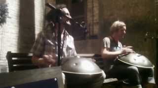 Daniel Waples and James Winstanley in italy Hang drum project artistrada colmurano 2012 C .