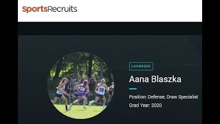Aana Blaszka 2020 Lacrosse Highlight Video 2017