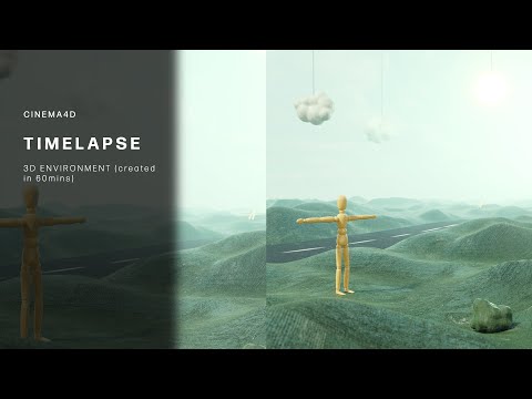 C4D TIMELAPSE - 3D Environment created in 60 mins (using TerraformFX)