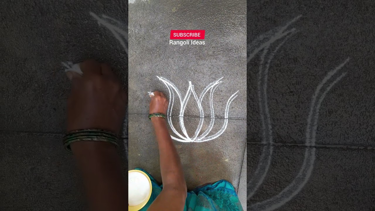 Easy Lotus Rangoli and Kolam Design