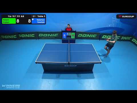 12:00 Vadym Hryban 3-1 Valentyn Yunchyk 14.05.2023 TT Euro.Cup Ukraine Star. TABLE 3
