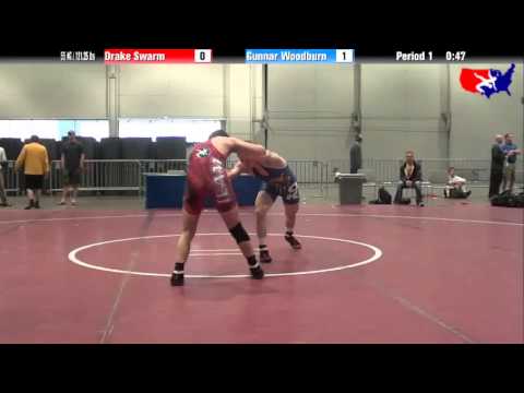 Drake Swarm vs. Gunnar Woodburn at 2013 Junior Nationals - FILA - FS