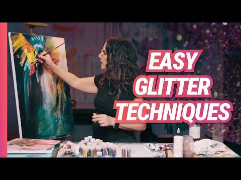 Part of a video titled How to Add Glitter to Your Paintings (Without Ruining Them) - YouTube