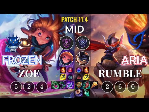 SUP Frozen Zoe vs CGA Aria Rumble Mid - KR Patch 11.4