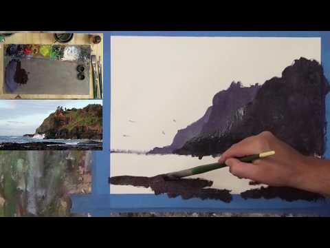 Learn To Paint Tv E115 - Dramatc Headland Seascape Painting For Beginners